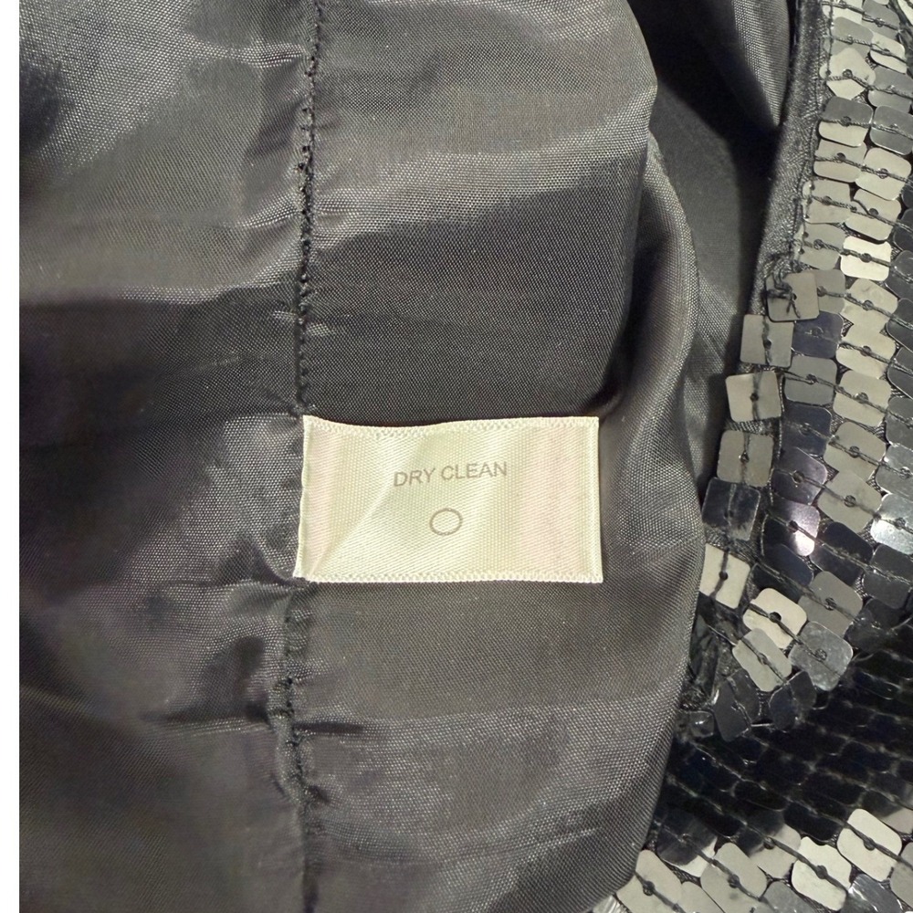 Boston Proper Black Sequin Lined Mini Skirt Party Occasion Festive Dance Size 12 - Picture 9 of 11